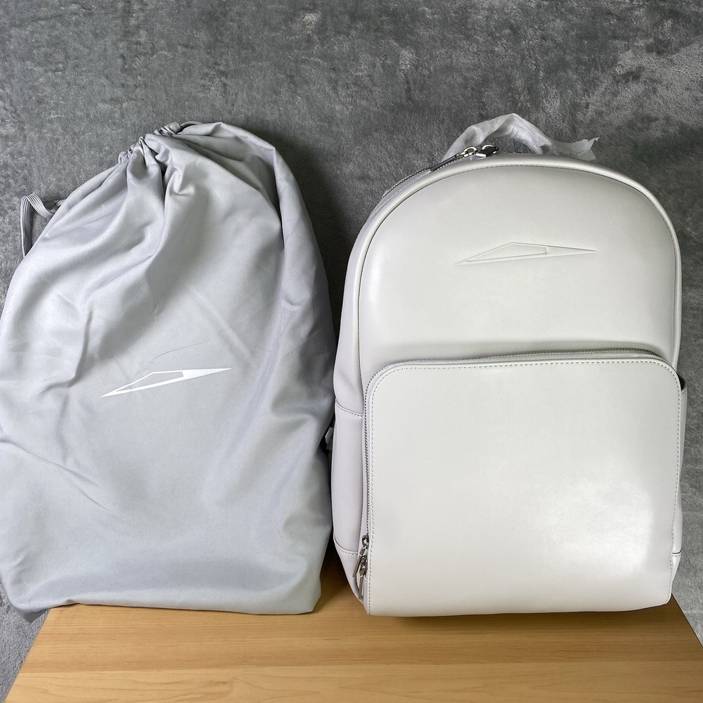 Tesla Cybertruck Elevate Backpack Grey Vegan Leather Tesla Store w/ Satin Cover